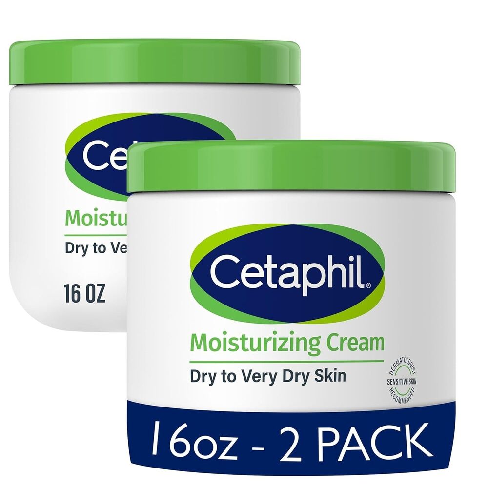 Cetaphil Face Body Moisturizing Cream 16oz 2 Pack Dry to Very Dry Skin Face Body